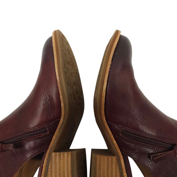 Sofft Arabia Slingback Bootie Women 6M Port Leather Maroon Side Zip Stacked Heel - Picture 13 of 16